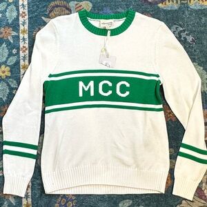Ellsworth + Ivey Ivory MCC Green Stripe Knit Sweater Large Rare Unique NWT